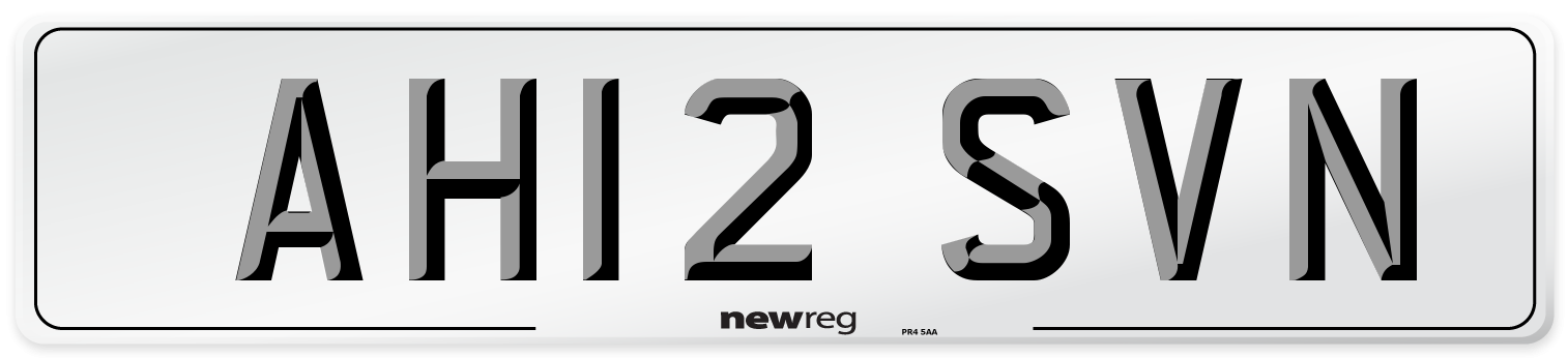 AH12 SVN Number Plate from New Reg
